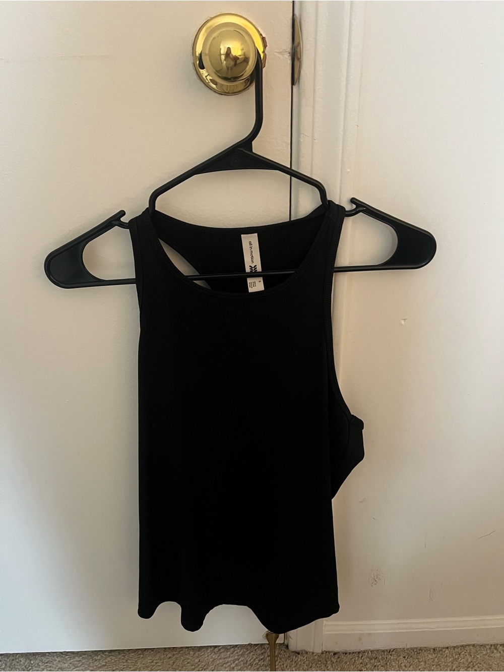 all in motion Black Ribbed Racerback Tank Top